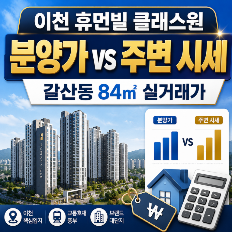 이천 휴먼빌 클래스원 분양가 계약금 중도금｜84㎡ 실제 필요자금