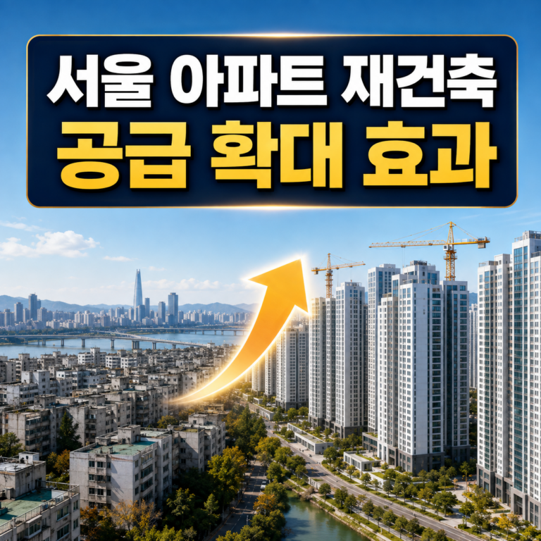 서울 아파트 재건축 공급 확대 효과 실제 공급 시점과 확인 방법