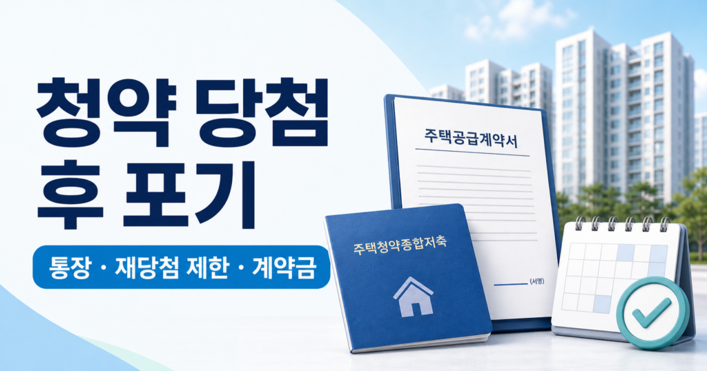 청약 당첨 후 계약 포기하면