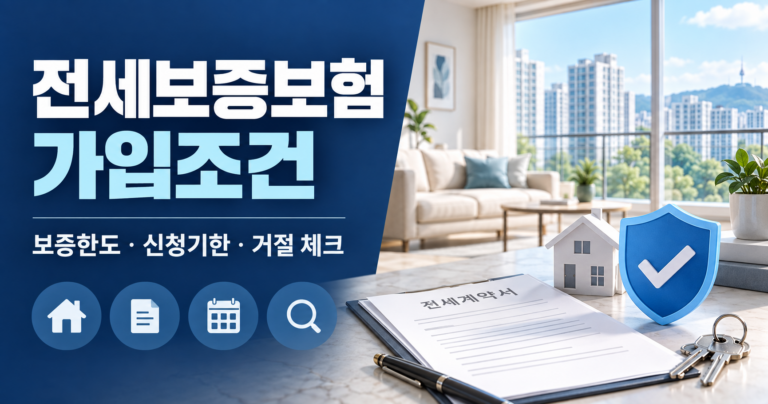 2026 HUG 전세보증금반환보증 가입조건 보증한도·신청기한·거절 사유