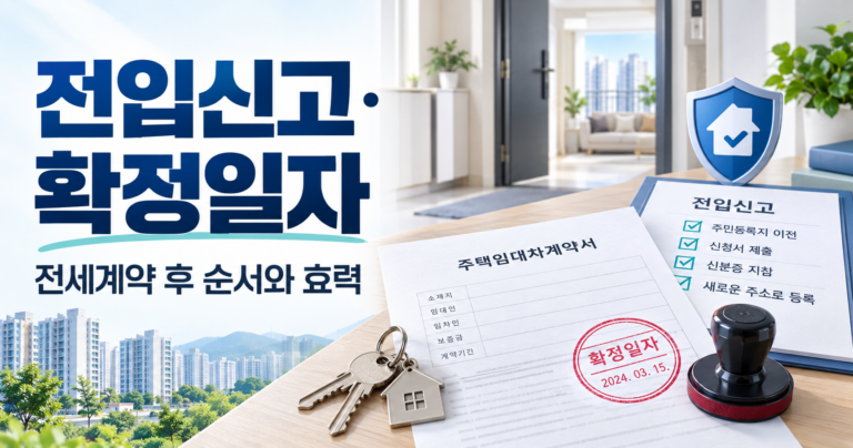 2026 전입신고와 확정일자 차이 전세계약 후 순서와 효력 발생 시점