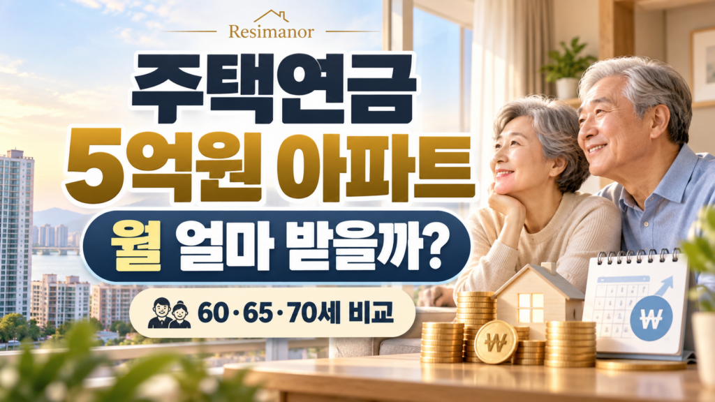 주택연금 5억원 아파트 월지급금과 가입조건